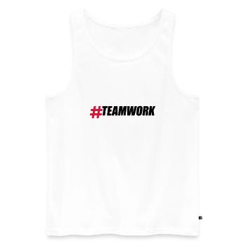 Hashtag Teamwork Logo Design Crew Freunde Gruppe B - Männer Premium Bio Tank Top - Weiß - Vorne - Michal (187cm)