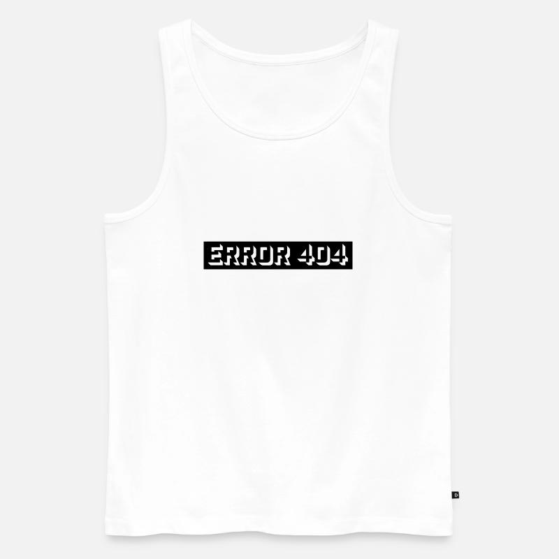 404 Error Computer Message - Men's Premium Organic Tank Top - white
