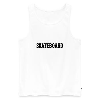 Skateboard Skater - Men's Premium Organic Tank Top - white - Front - Michal (187cm)
