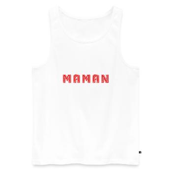MAMAN. FÊTE DES MÈRES. BONNE FÊTE MAMAN. NOËL - Débardeur bio Premium Homme - blanc - Devant - Michal (187cm)