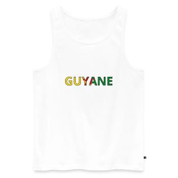Flag of French Guiana - Men's Premium Organic Tank Top - white - Front - AI Model Male 178 light (178cm)