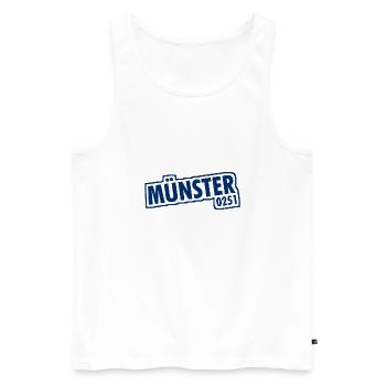 Münster 0251 Vorwahl Telefon NRW - Männer Premium Bio Tank Top - Weiß - Vorne - Michal (187cm)