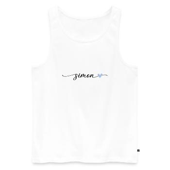 Simon Name Kalligrafie Schrift - Männer Premium Bio Tank Top - Weiß - Vorne - AI Model Male 178 light (178cm)