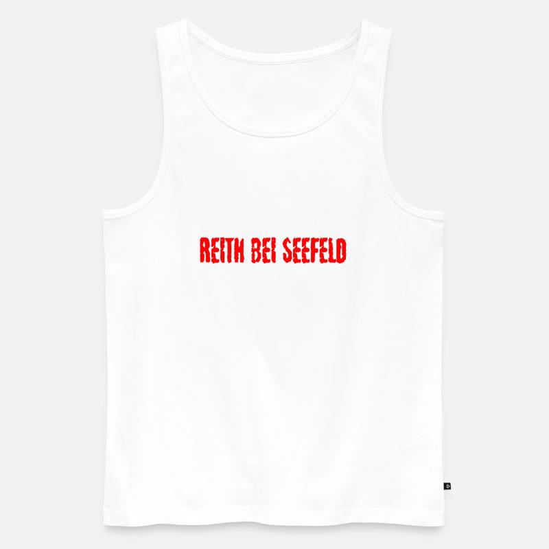 Reith bei Seefeld texte rouge - Débardeur bio Premium Homme - blanc