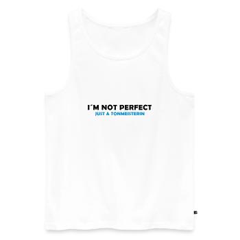 I´m not perfect - just a tonmeisterin - Männer Premium Bio Tank Top - Weiß - Vorne - AI Model Male 178 light (178cm)
