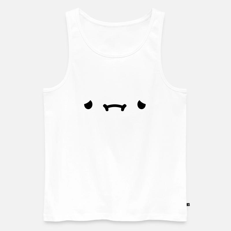 Trauriges Comic Gesicht - Männer Premium Bio Tank Top - Weiß