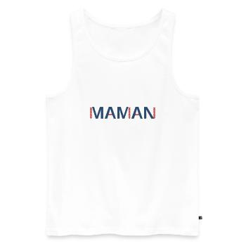 Idée cadeau maman - Débardeur bio Premium Homme - blanc - Devant - Michal (187cm)