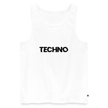 Techno Rave Raven House Music Acid Goa Festival - Men's Premium Organic Tank Top - white - Front - AI Model Male 178 light (178cm)