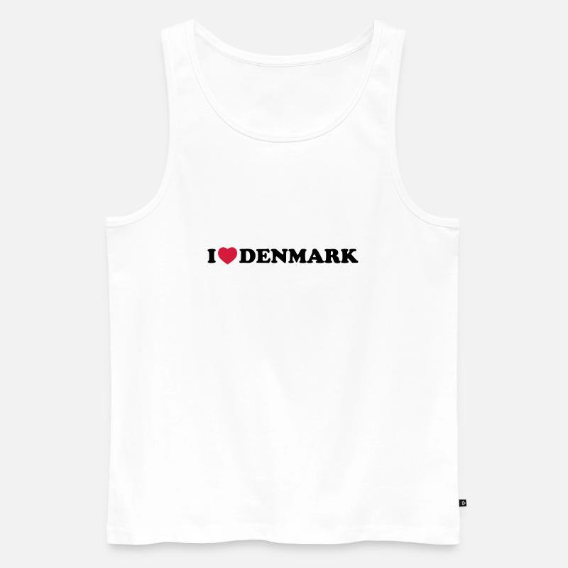 I love Denmark - Männer Premium Bio Tank Top - Weiß