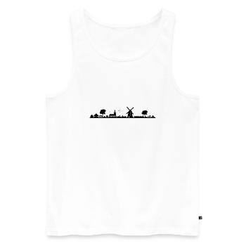 Skyline - Spreewald - Männer Premium Bio Tank Top - Weiß - Vorne - Michal (187cm)