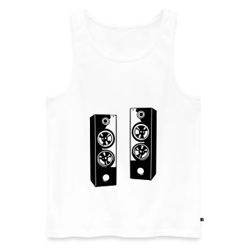 Lautsprecher, Musik Sound System - Männer Premium Bio Tank Top - Weiß - Vorne - AI Model Male 178 light (178cm)
