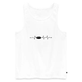 Battement de cœur de hockey sur glace Heartbeat - Débardeur bio Premium Homme - blanc - Devant - Michal (187cm)