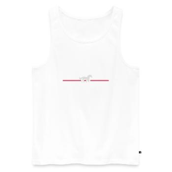 Stripe Line Racing Horse - Men's Premium Organic Tank Top - white - Front - AI Model Male 178 light (178cm)