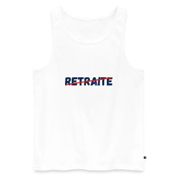non à la retraite - Débardeur bio Premium Homme - blanc - Devant - Michal (187cm)