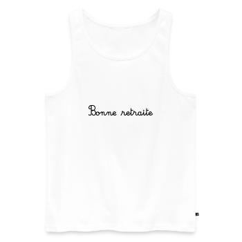RETRAITE. RETRAITE. RETRAITEE. SENIOR. MAMIE. PAPY - Débardeur bio Premium Homme - blanc - Devant - Michal (187cm)