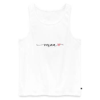 Verna Name Kalligrafie Schrift - Männer Premium Bio Tank Top - Weiß - Vorne - Michal (187cm)