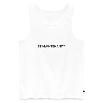 "ET Maintenant" - and now? - Men's Premium Organic Tank Top - white - Front - AI Model Male 178 light (178cm)