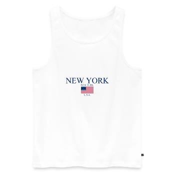 New York - États-Unis - Amérique - NYC - Débardeur bio Premium Homme - blanc - Devant - Michal (187cm)