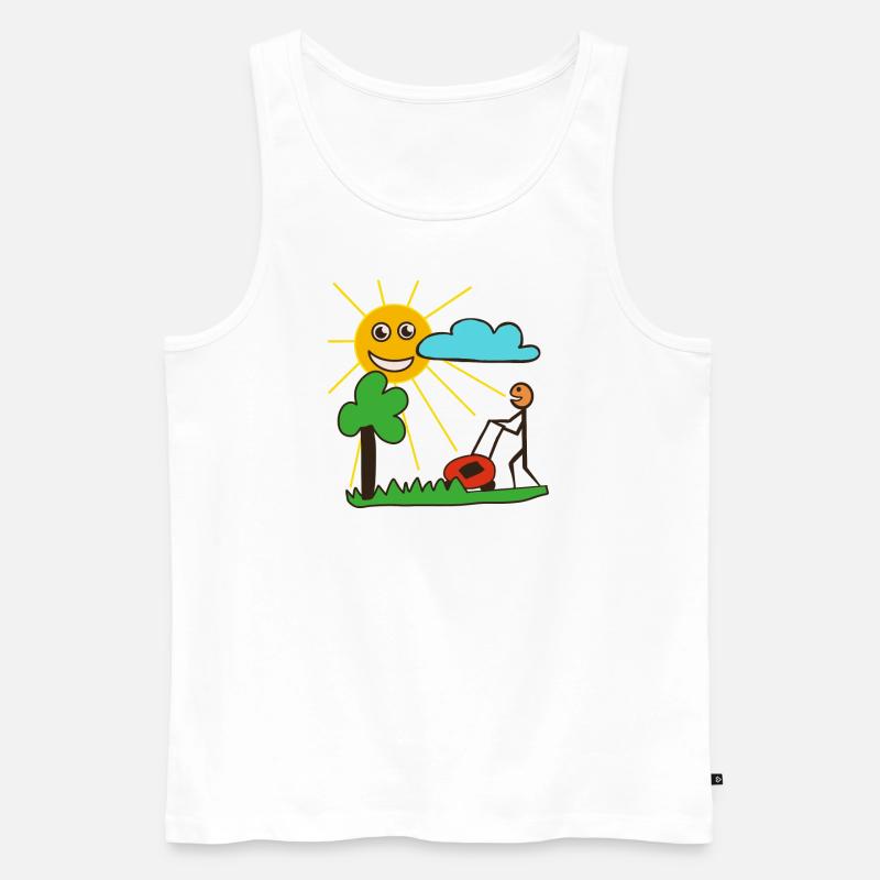 Gartenspaß - Männer Premium Bio Tank Top - Weiß