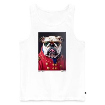 Coole Bulldogge - Männer Premium Bio Tank Top - Weiß - Vorne - AI Model Male 178 light (178cm)
