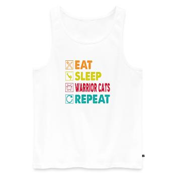 Eat Sleep Cat Warrior Repeat Cat Warrior Love Cats - Männer Premium Bio Tank Top - Weiß - Vorne - AI Model Male 178 light (178cm)