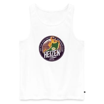 Heizen 2022 - Einfach Geld verbrennen - Männer Premium Bio Tank Top - Weiß - Vorne - Michal (187cm)
