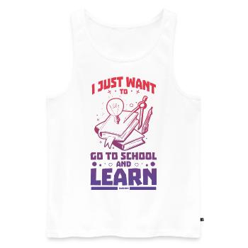 ich möchte in die Schule und lernen - Männer Premium Bio Tank Top - Weiß - Vorne - Michal (187cm)