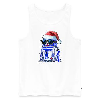 Roboter im Santa Clause Design, Weihnachten - Männer Premium Bio Tank Top - Weiß - Vorne - AI Model Male 178 light (178cm)