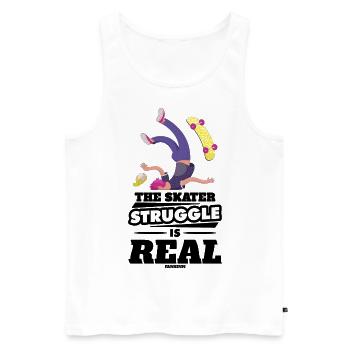 Skateboard Unfall Skater lustiger Spruch - Männer Premium Bio Tank Top - Weiß - Vorne - Michal (187cm)