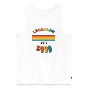 24th Birthday Man Woman 24 Years 1999 Geschenkidee - Männer Premium Bio Tank Top - Weiß - Vorne - Michal (187cm)
