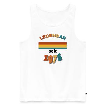 47th Birthday Man Woman 47 Years 1976 Geschenkidee - Männer Premium Bio Tank Top - Weiß - Vorne - Michal (187cm)