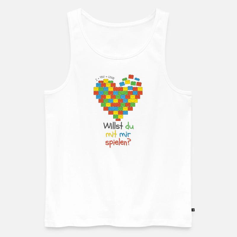 Willst du mit mir Spielen - Männer Premium Bio Tank Top - Weiß