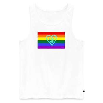 LGBTQ, liberté, diversité - Débardeur bio Premium Homme - blanc - Devant - AI Model Male 178 light (178cm)
