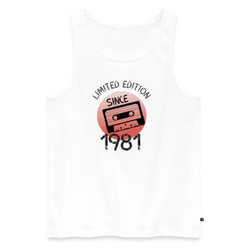 Limited Edition 1981 retro - Männer Premium Bio Tank Top - Weiß - Vorne - Michal (187cm)