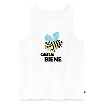 Geile Biene - Männer Premium Bio Tank Top - Weiß - Vorne - Michal (187cm)