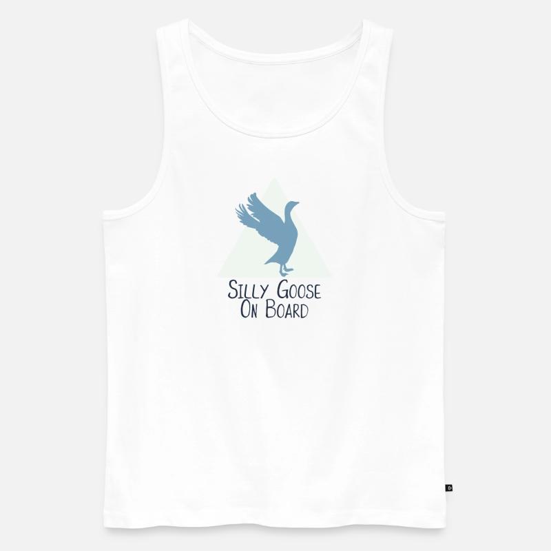 Silly Goose On Board - Männer Premium Bio Tank Top - Weiß