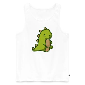 Dinosaure mignon qui ressemble à un ours en peluche - Débardeur bio Premium Homme - blanc - Devant - Michal (187cm)