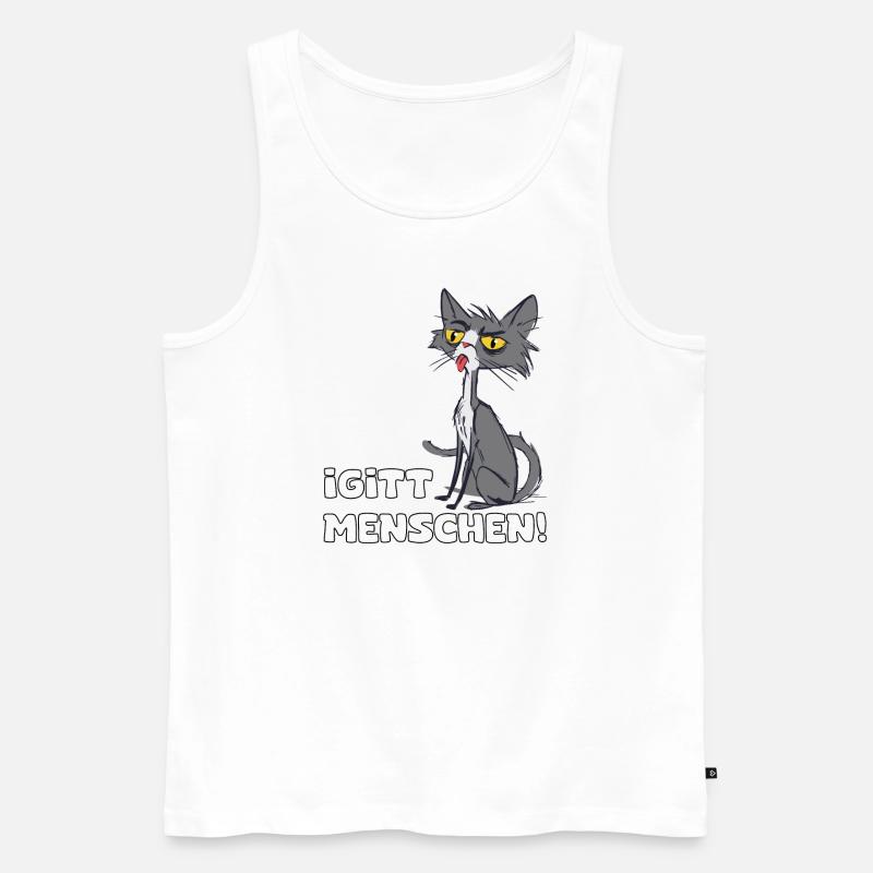 Igitt Menschen, Katze - Männer Premium Bio Tank Top - Weiß