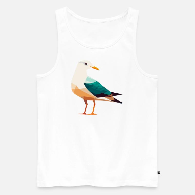 Nordsee Küste Möwe Polygon - Männer Premium Bio Tank Top - Weiß