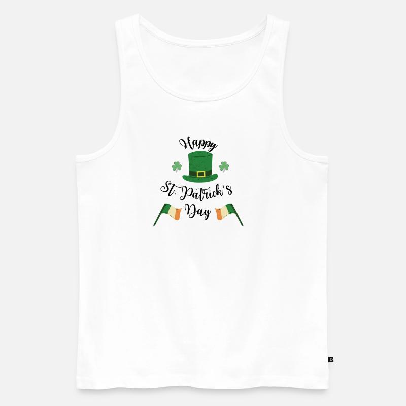 Happy St. Patrick's Day - Männer Premium Bio Tank Top - Weiß