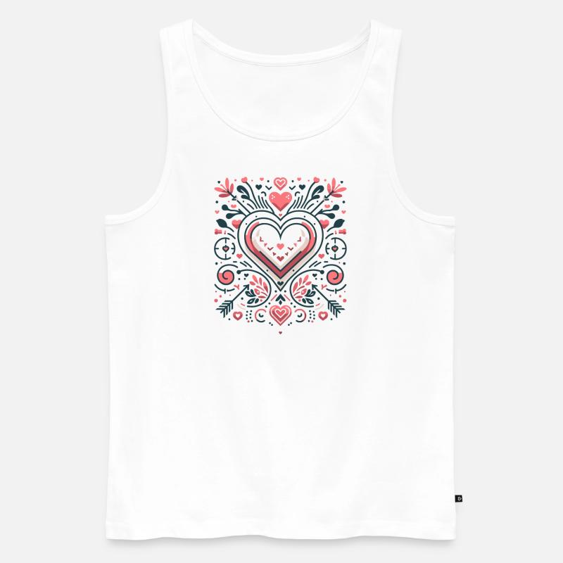 Herzmuster minimalistisch - Männer Premium Bio Tank Top - Weiß