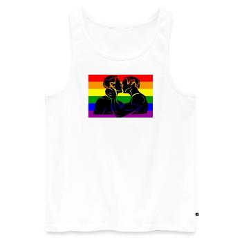 LGBT Rainbow Flag LGBTQ Gay Pride T-Shirt - Débardeur bio Premium Homme - blanc - Devant - Michal (187cm)