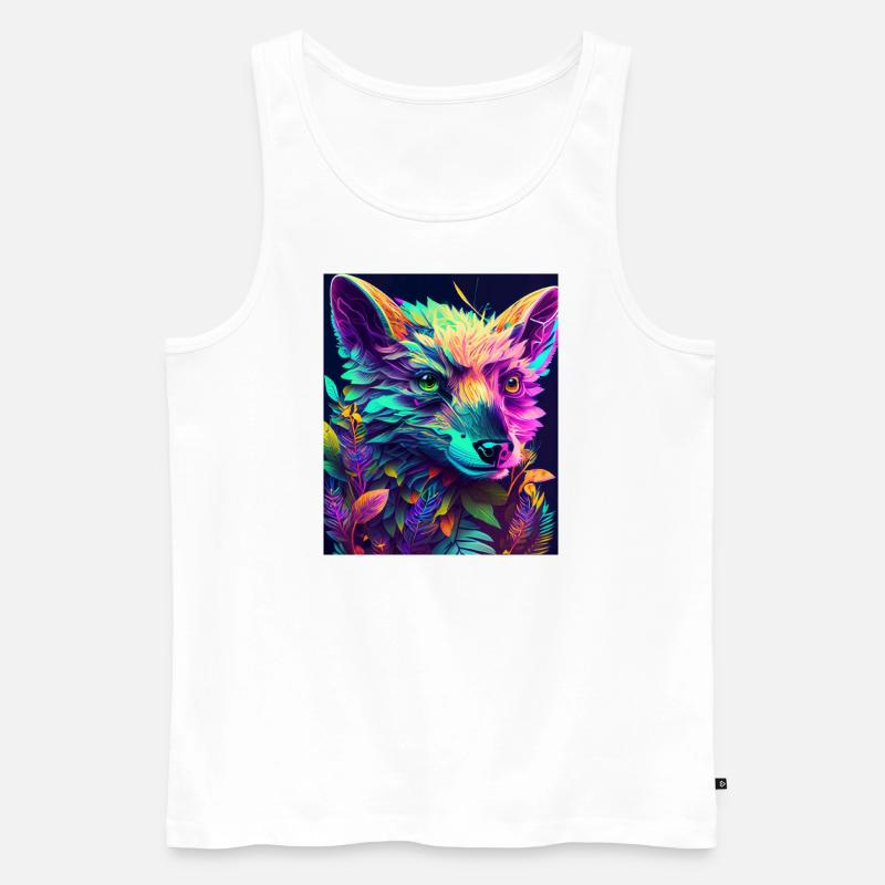 Neonwaldfuchs - Männer Premium Bio Tank Top - Weiß