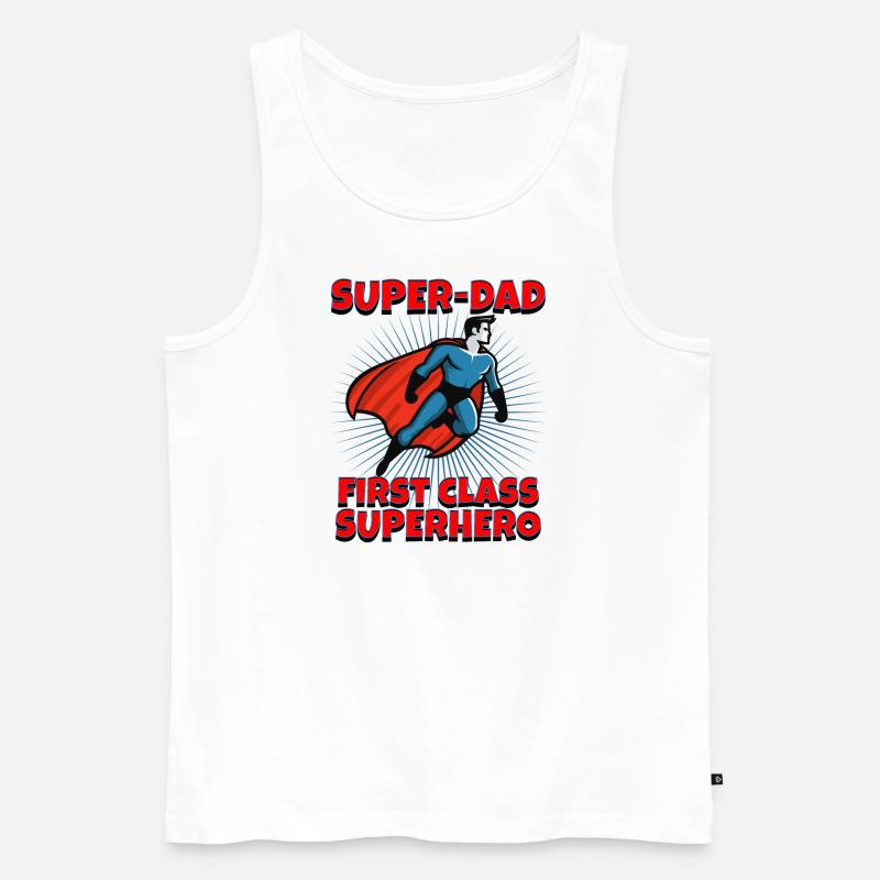 SUPER-DAD - Superheld der Extraklasse - Männer Premium Bio Tank Top - Weiß