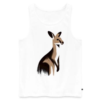 kangourou - Débardeur bio Premium Homme - blanc - Devant - Michal (187cm)