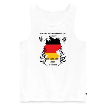 Paix en Allemagne - Débardeur bio Premium Homme - blanc - Devant - Michal (187cm)