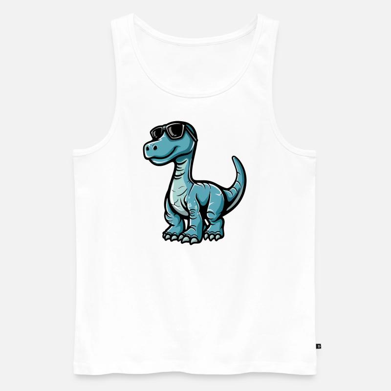 Dinosaurier brontosaurus Comic Cool - Männer Premium Bio Tank Top - Weiß