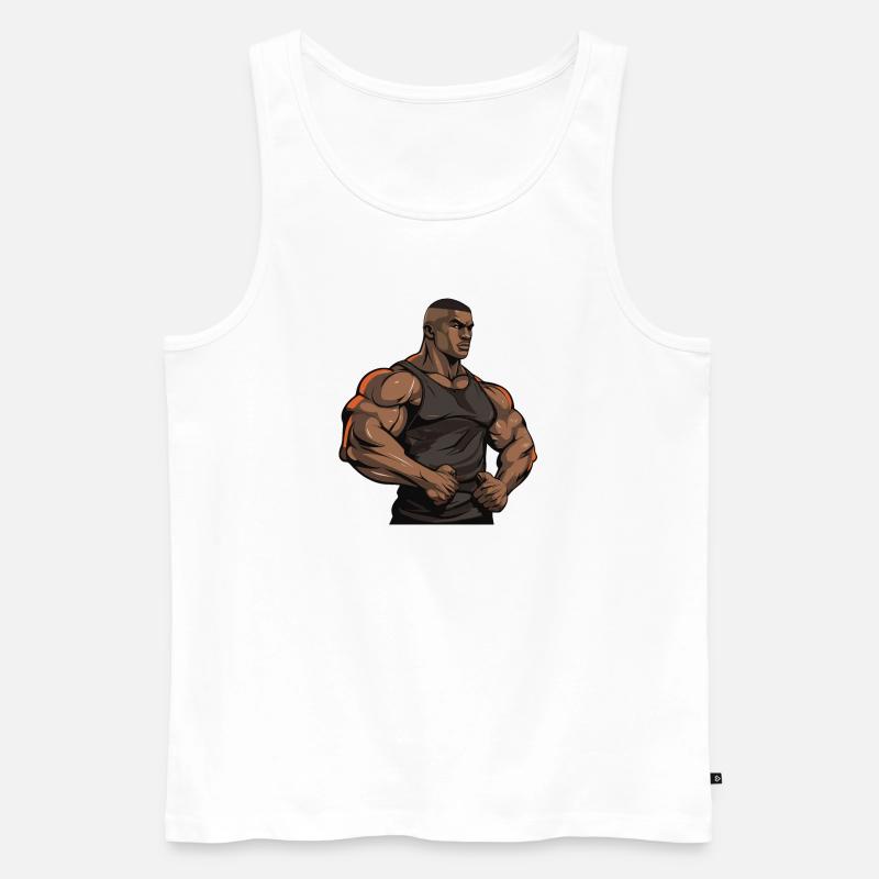 Workout Bodybuilder Muskeln - Männer Premium Bio Tank Top - Weiß