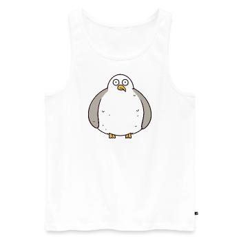 Comic dick fett Nordsee Moin Möwe Pier Hafen - Männer Premium Bio Tank Top - Weiß - Vorne - AI Model Male 178 light (178cm)