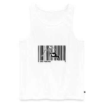 code barre grs gymnastique - Débardeur bio Premium Homme - blanc - Devant - Michal (187cm)